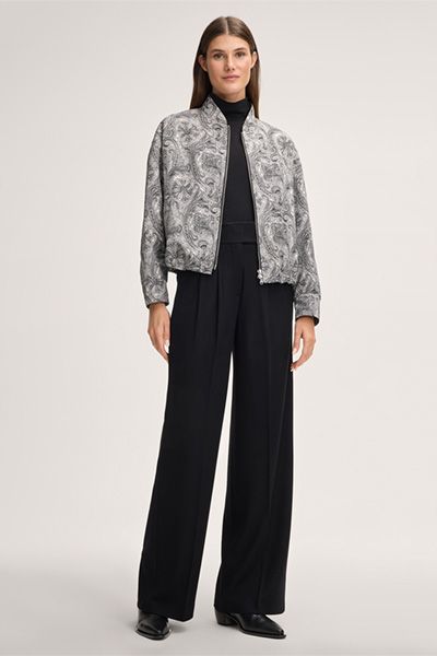 Paisley-Print Blouson mit Reißverschluss