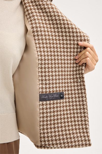 Zweireihige Kurzjacke mit Hahnentritt-Muster