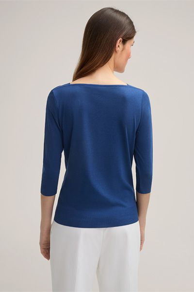 U-Boot-Ausschnitt Shirt mit Dreiviertelarm
