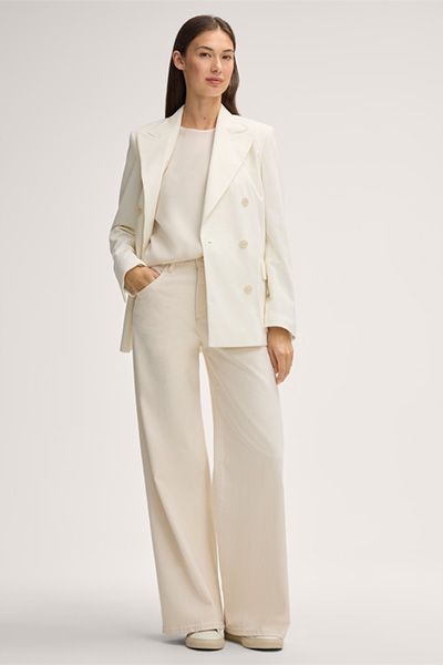 Puristische Kurzarm-Bluse aus Crêpe