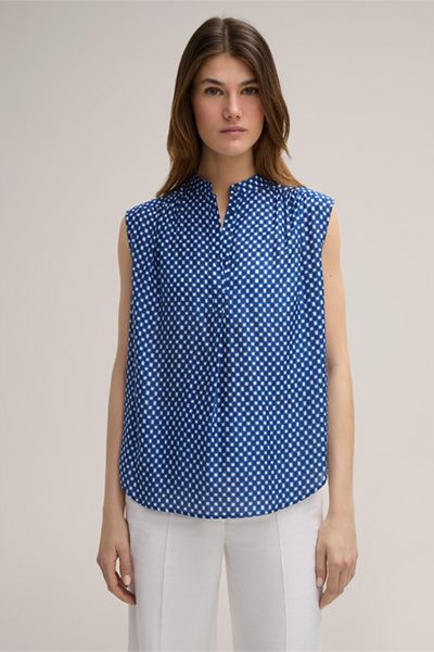 Ärmelloses Print-Top aus Seidenmix