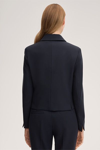 Kurz geschnittene Crêpe-Blazer-Jacke