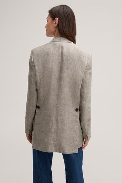 Oversize-Doppelreiher-Blazer aus Leinen