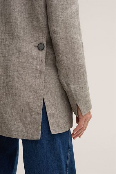 Oversize-Doppelreiher-Blazer aus Leinen