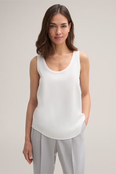 Elegantes Crêpe-Top mit Rundhalsausschnitt