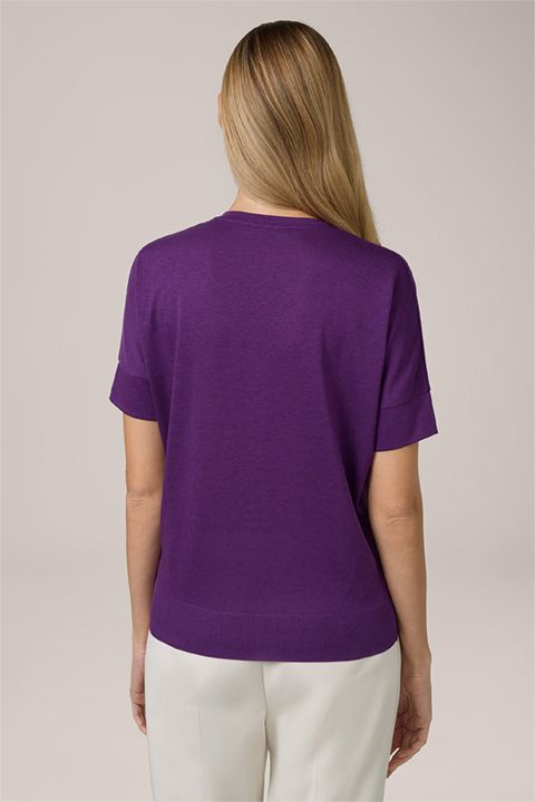 Fließendes V-Ausschnitt Lyocell-Baumwoll Shirt