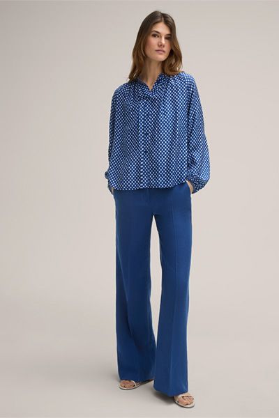 Seidenmix-Bluse mit Mosaik-Muster