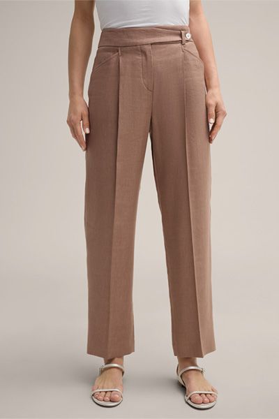 Elegante Bundfaltenhose aus Leinenstretch