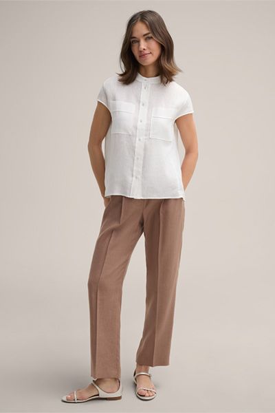 Elegante Bundfaltenhose aus Leinenstretch