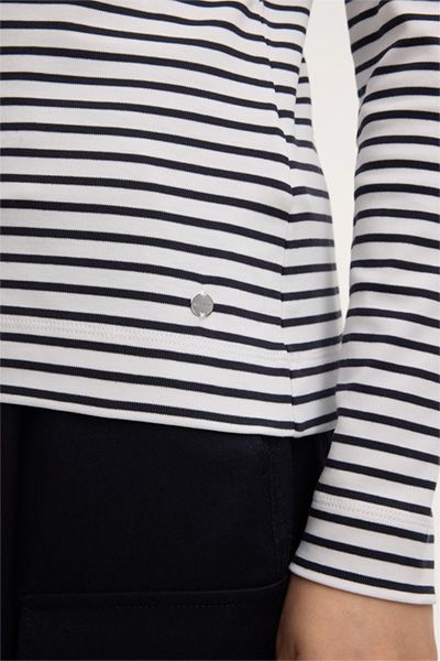 Gestreiftes Langarmshirt aus Baumwoll-Interlock