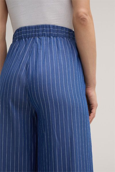 Gestreifte Marlenehose aus Seidenmix