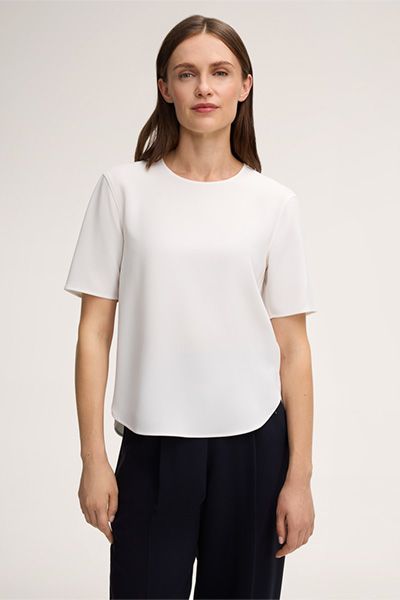 Elegante Crepe-Bluse mit Seitenschlitzen