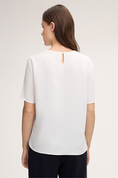 Elegante Crepe-Bluse mit Seitenschlitzen