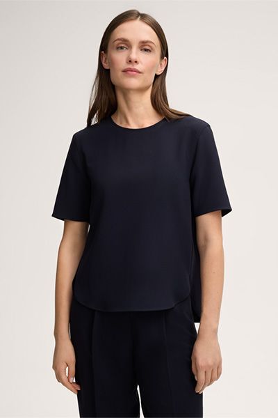 Elegante Crepe-Kurzarmbluse
