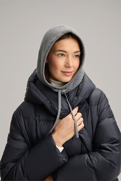 Weiche Balaclava aus Merinostrick-Ripp