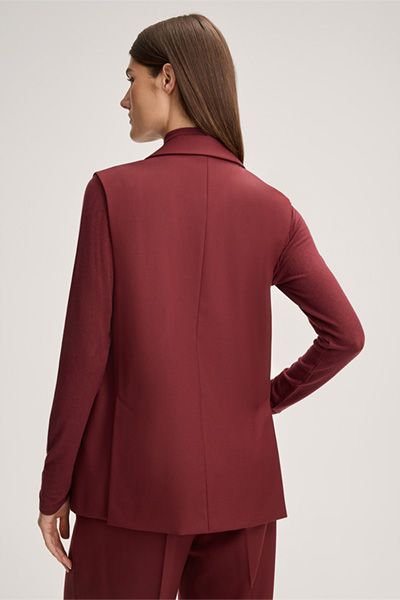 Taillierte Schurwoll-Weste mit Revers