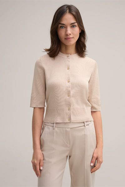 Feinstrick-Cardigan aus Seide-Baumwoll-Mix