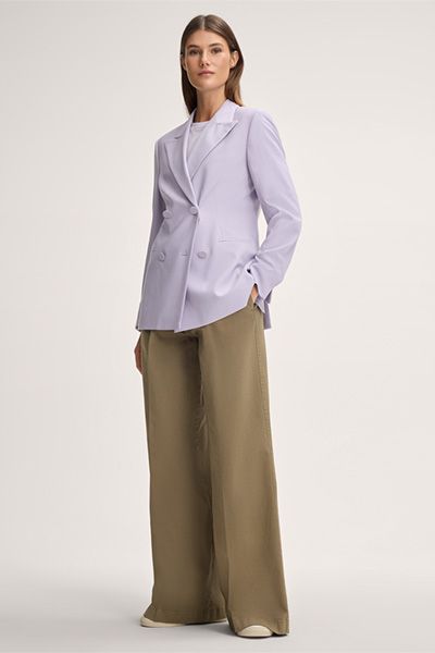 Zweireihiger Blazer aus Schurwoll-Twill