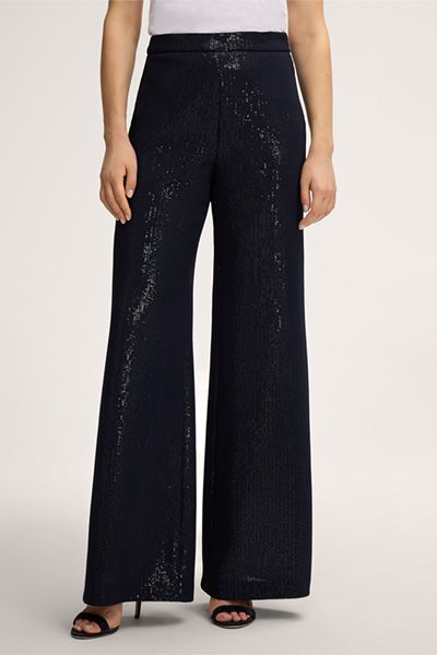 Palazzo-Hose mit Pailletten-Chiffon
