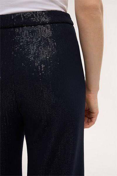 Palazzo-Hose mit Pailletten-Chiffon