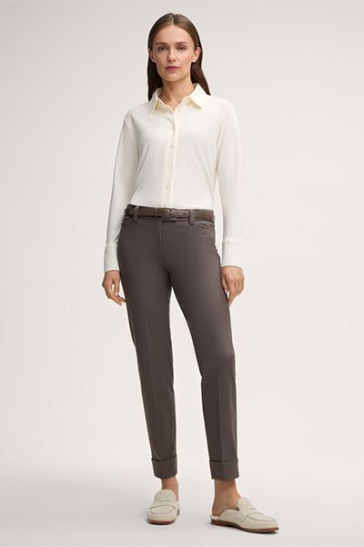 Langärmelige Interlock-Jersey-Bluse
