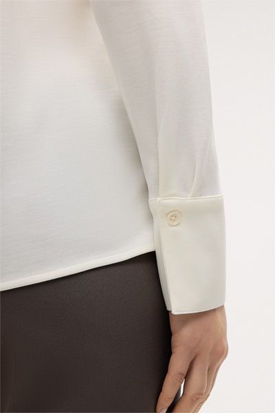 Langärmelige Interlock-Jersey-Bluse