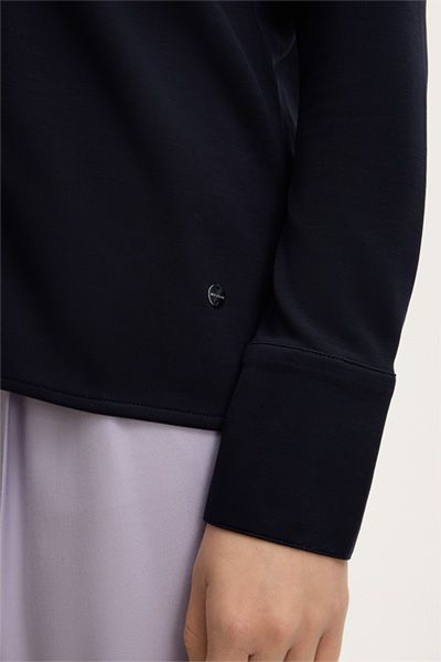 Klassische Interlock-Jersey Hemdbluse