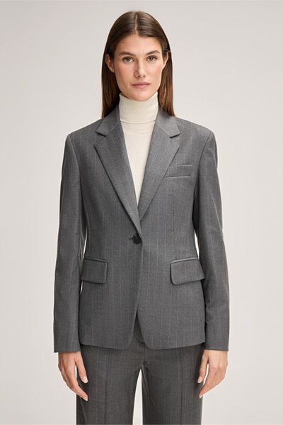 Einreihiger Nadelstreifen-Flanellblazer