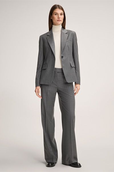 Einreihiger Nadelstreifen-Flanellblazer