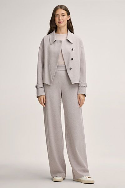 Moderne asymmetrische Jersey-Kurzblazer-Jacke
