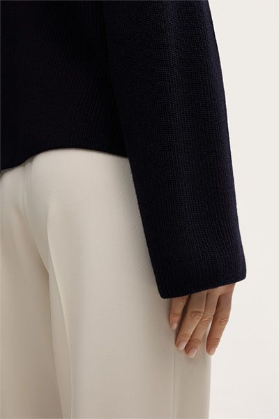 Merino-Strickjacke mit Stehkragen