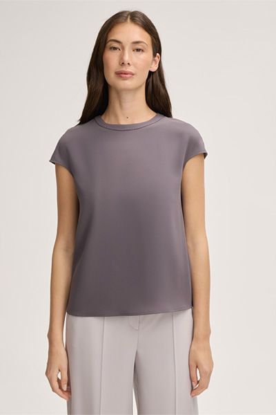 Elegante Kurzarm-Bluse aus Crepe