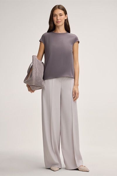 Elegante Kurzarm-Bluse aus Crepe