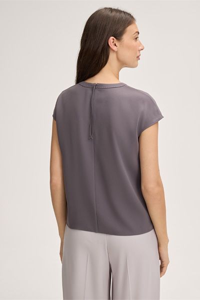 Elegante Kurzarm-Bluse aus Crepe
