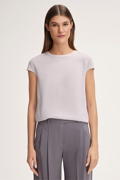 Elegante Kurzarm-Bluse aus Crêpe