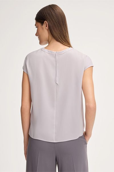 Elegante Kurzarm-Bluse aus Crêpe