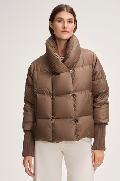 Asymmetrischer gesteppter Daunenpuffer