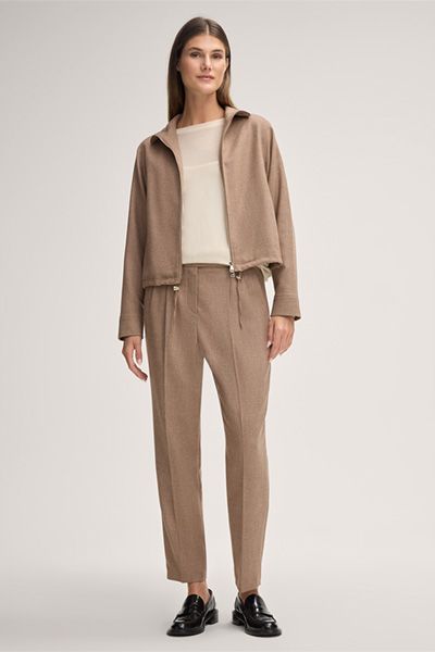 Bundfaltenhose aus Wollmix im Jogger-Stil