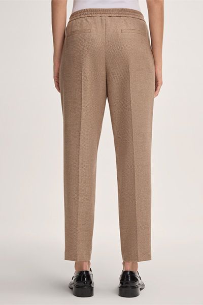 Bundfaltenhose aus Wollmix im Jogger-Stil