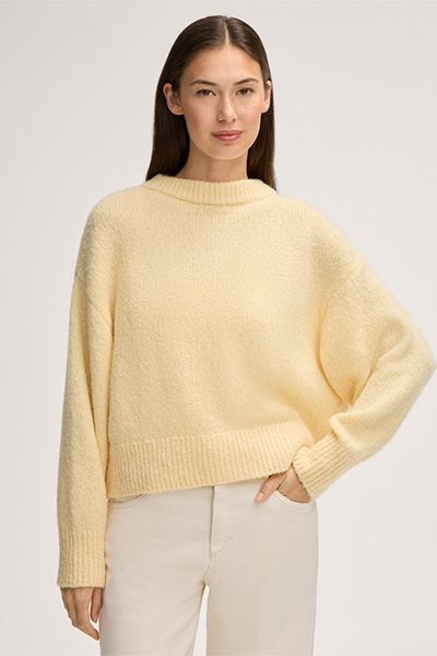 Lockerer Airspun Schurwollmix-Pullover