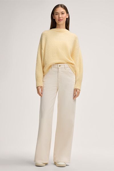 Lockerer Airspun Schurwollmix-Pullover