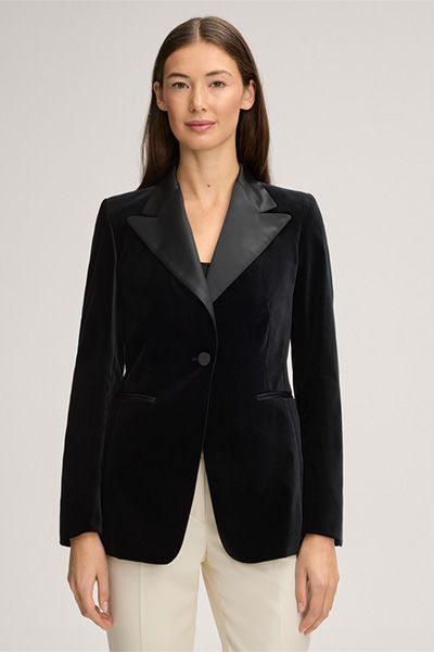 Eleganter Samtblazer mit Revers