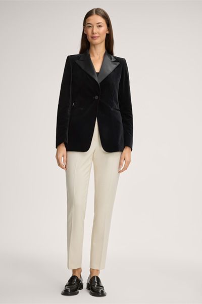 Eleganter Samtblazer mit Revers
