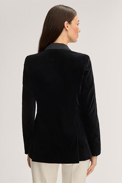 Eleganter Samtblazer mit Revers