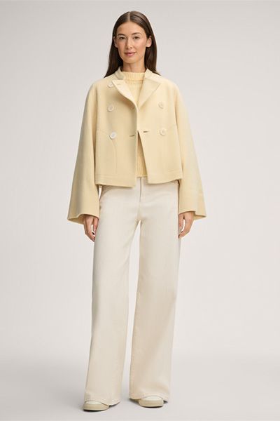 Doppelreihige Wollmix-Jacke im Cape-Stil