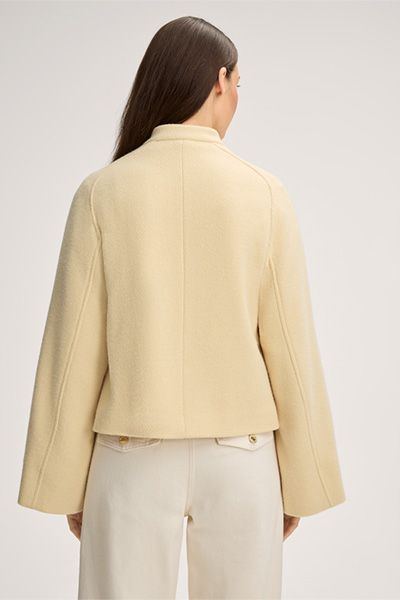 Doppelreihige Wollmix-Jacke im Cape-Stil