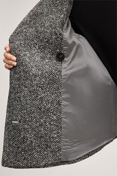 Zweireihige Tweed-Jacke mit Fischgrätmuster
