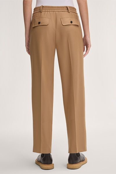 Wollflanell-Bundfaltenhose im Jogger-Stil