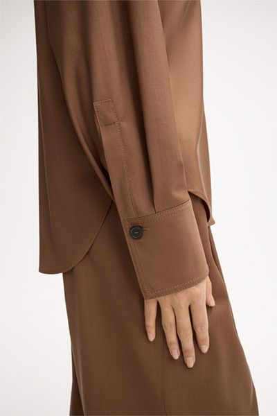 Klassische Hemdbluse aus Schurwolle
