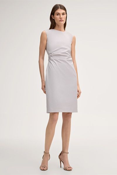 Drapiertes Baumwollstretch-Etui-Kleid